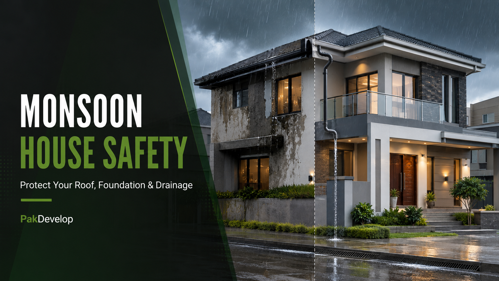 How to Protect Your House from Monsoon Damage in Pakistan: Roof, Foundation and Drainage Safety Guide